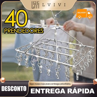 Varal 40/30/20 Clips Inox Prendedores Pratico E Retrátil Cabide Para Roupas Intimas Para Pequenas