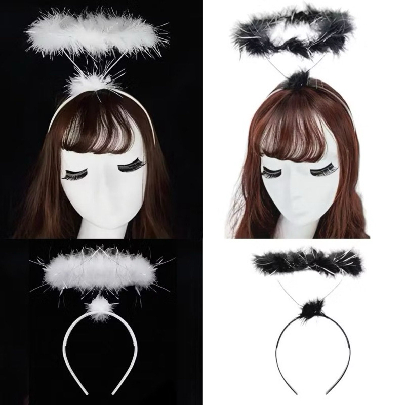 AURÉOLA DE ANJO | TIARA | BRANCA OU PRETA | FANTASIA | COSPLAY | CARNAVAL | ANJINHO | FESTA FANTASIA