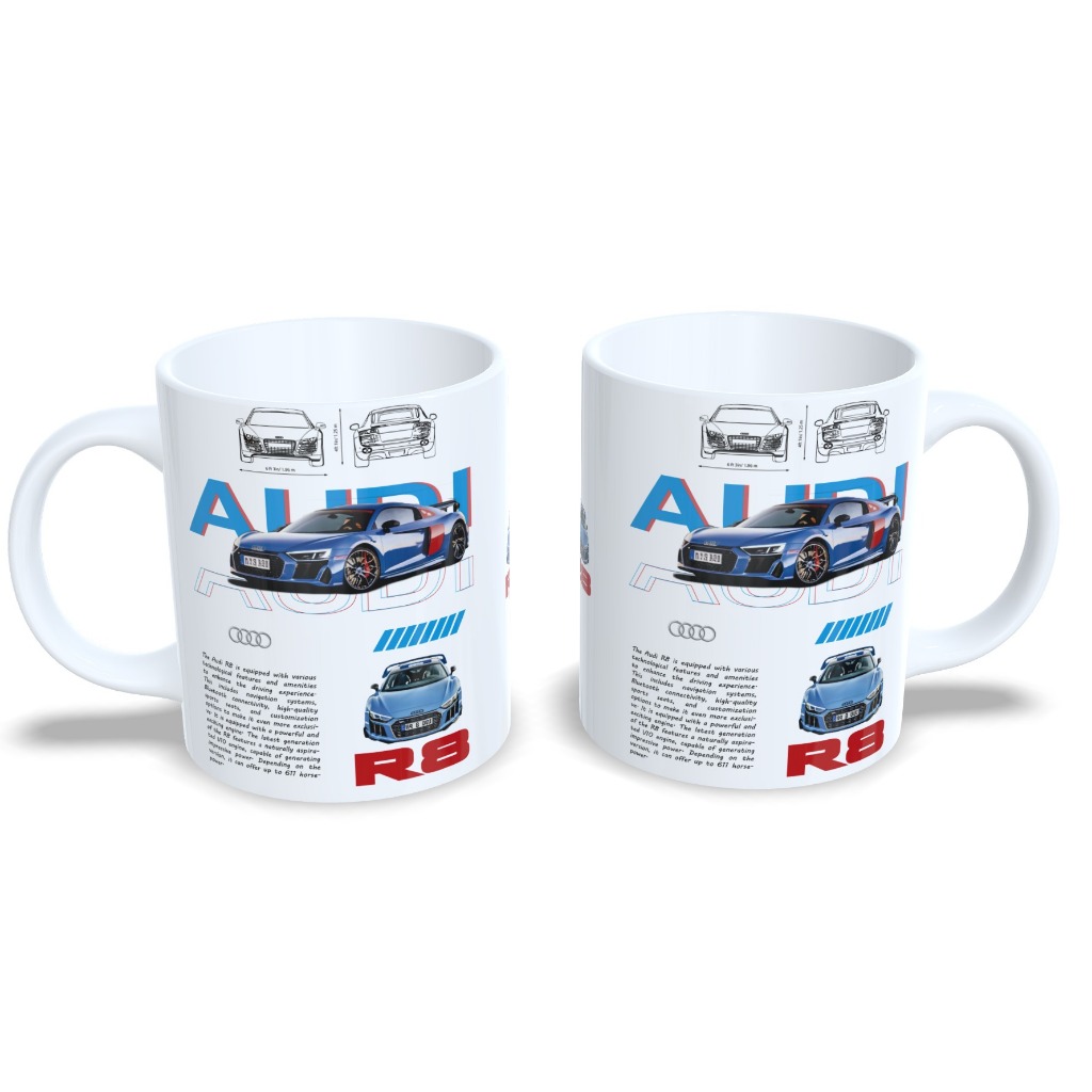 Caneca Audi R8 Plus Carro Superesportivo Performance Automotivo
