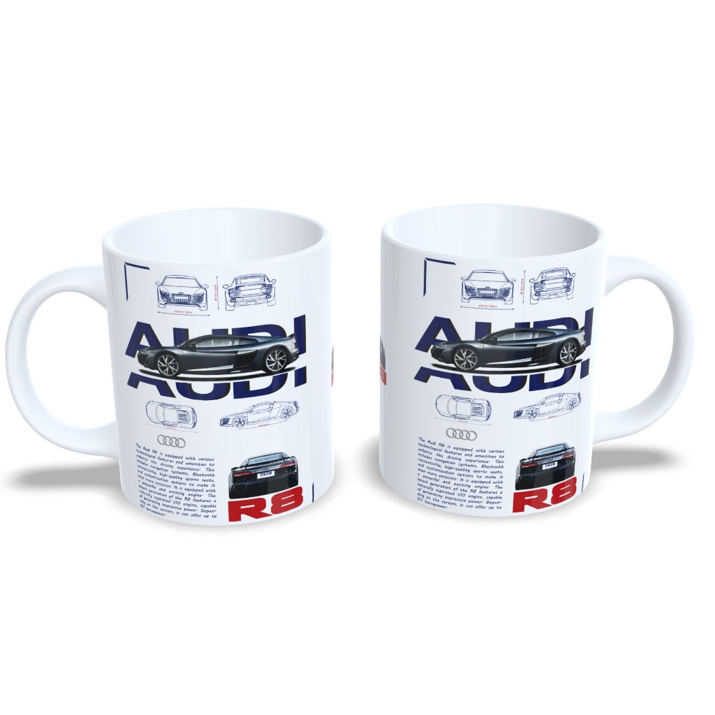 Caneca Audi R8 Superesportivo Carro Luxo Performance Automotivo