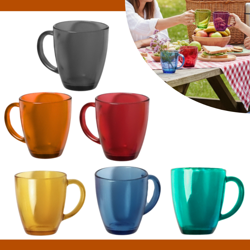 Conjunto Kit Canecas Verona 350ml Vidro Colorido Cozinha Festa Água Suco Jogo em Oferta na Shopee