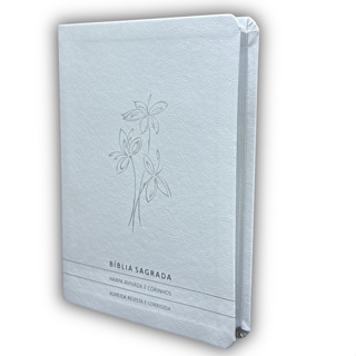 BÍBLIA SLIM PREMIUM LUXO ARC C/HARPA FULL COLOR - RAMO DE FLORES BRANCO em Oferta na Shopee