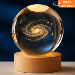 Luminária de Mesa para quarto Luminaria Decorativa Aconchegante Bola de Cristal Decoração Globo Terrestre Luxo