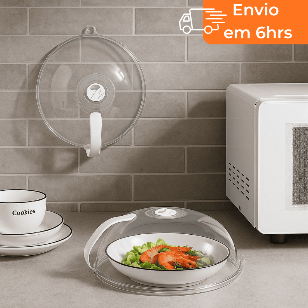 Tampa de Microondas Anti Sujeira Com Válvula e Alça Protetor de Alimentos Acrílico Transparente em Oferta na Shopee