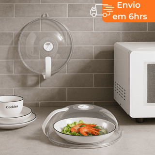 Tampa de Microondas Anti Sujeira Com Válvula e Alça Protetor de Alimentos Acrílico Transparente em Oferta na Shopee