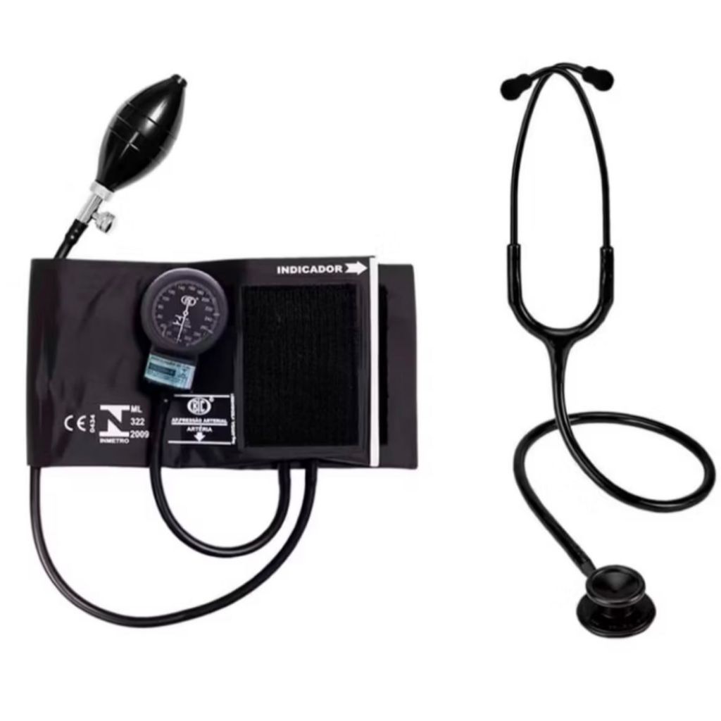 Estetoscópio Duplo Bic Com Esfigmomanômetro Bic Cores
