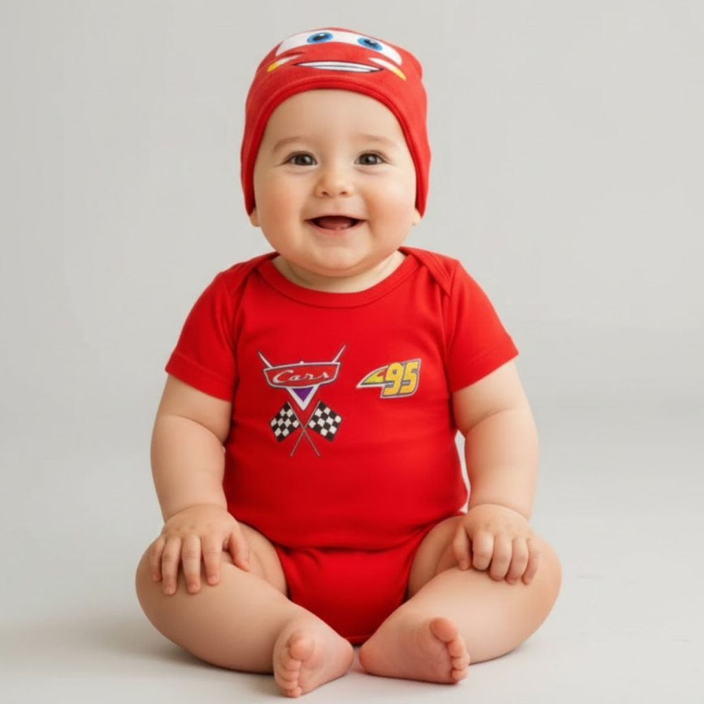 Body Bebe Menino Temático Mêsversario Do Relampago Maquim - Manga Curta 100% Algodão em Oferta na Shopee