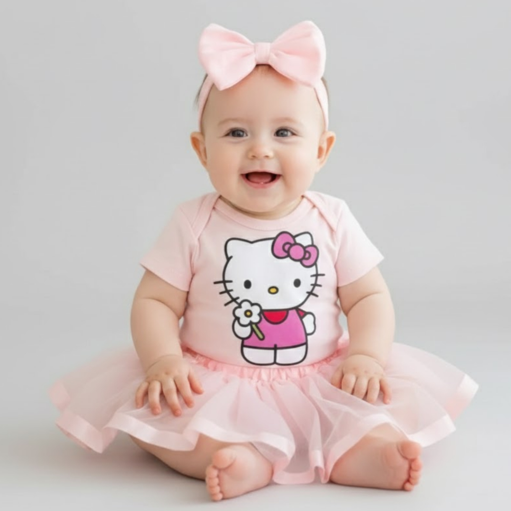 Body Bebe Menina Temático Para Mêsversario da Hellokit em Oferta na Shopee