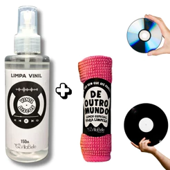 Spray Limpa Discos de Vinil Cds Dvds + Lenço Especial Limpeza