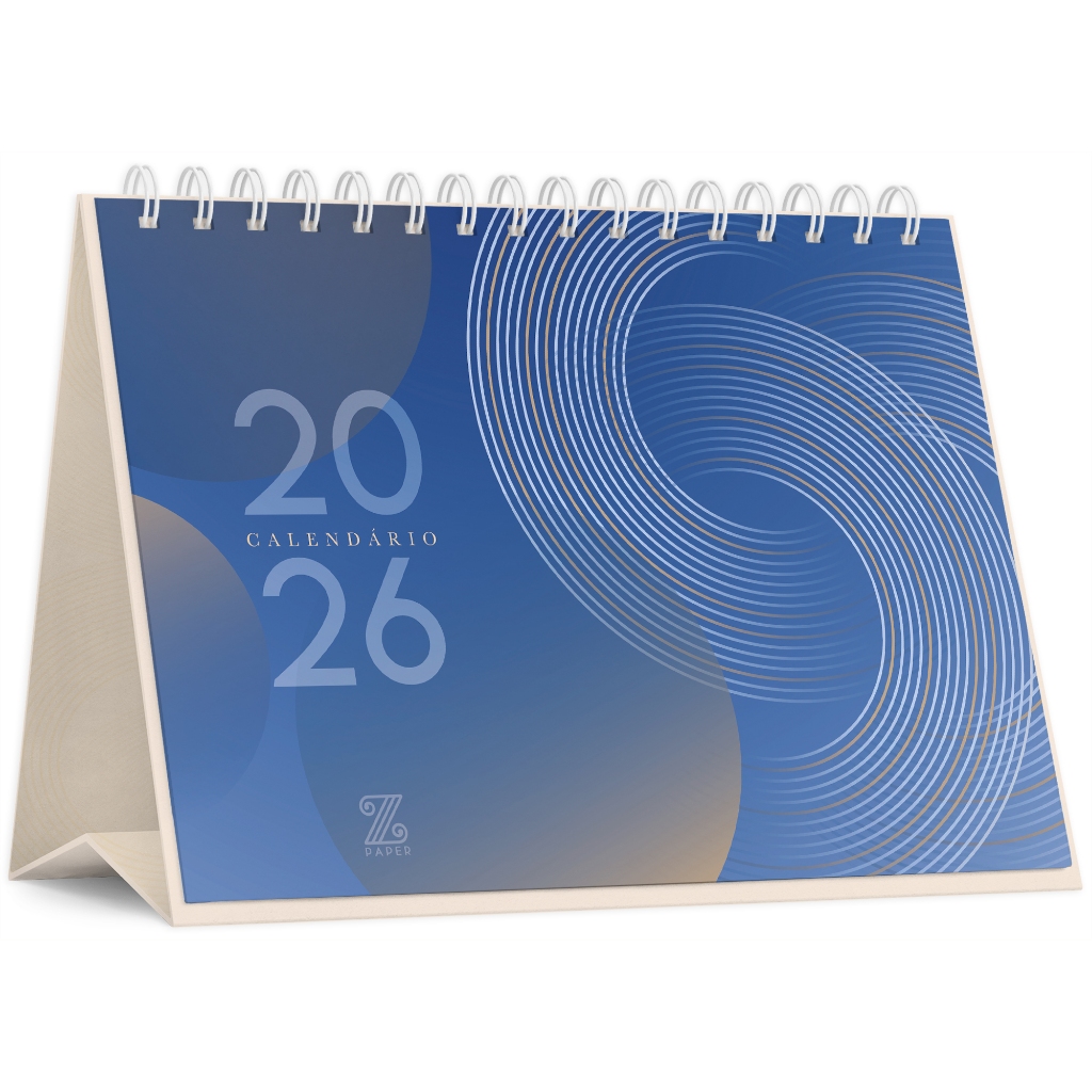 Calendário de mesa 2026 - Aros (azul) - Z paper