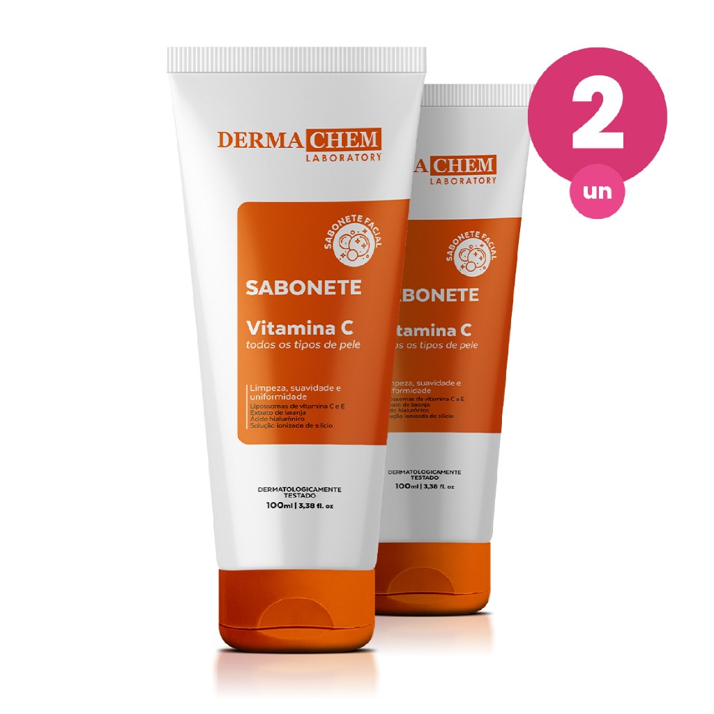 Kit 2 Sabonete Vitamina C Anti-Idade 100ml Dermachem em Oferta na Shopee