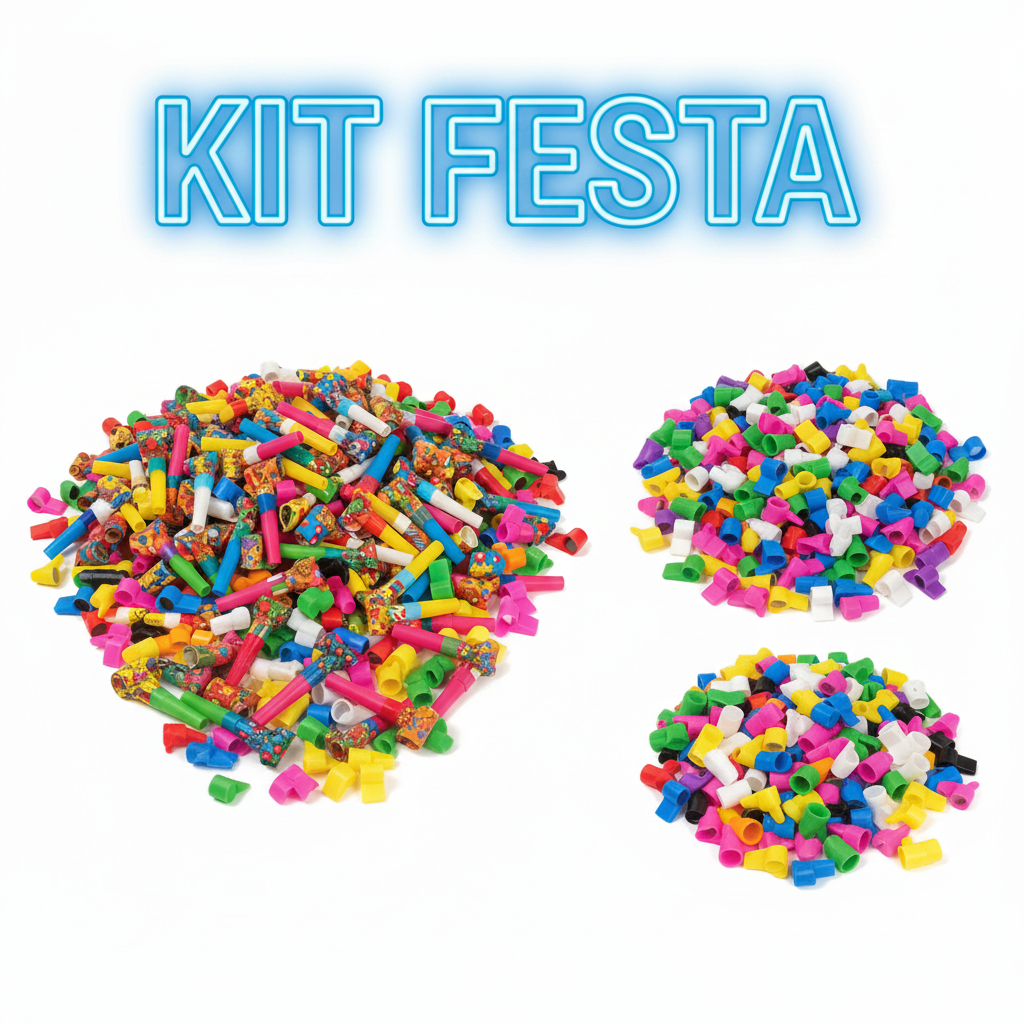 KIT FESTA LEMBRANCINHAS DE ANIVERSARIO 50 LINGUA DE SOGRA + 50 APITO JUIZ em Oferta na Shopee