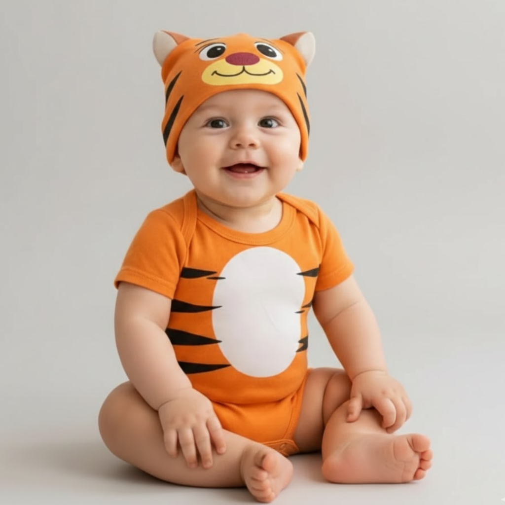 Body Bebe Menino Infantil Temático Para Mesversario Safari -  Tigre em Oferta na Shopee