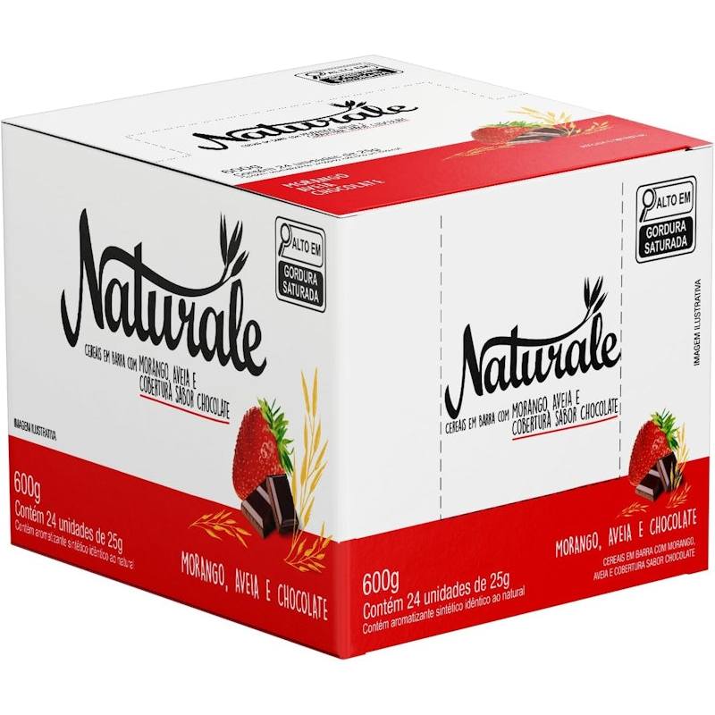 Caixa Barra de Cereais Morango, Aveia e Choc 24 Unid - Naturale