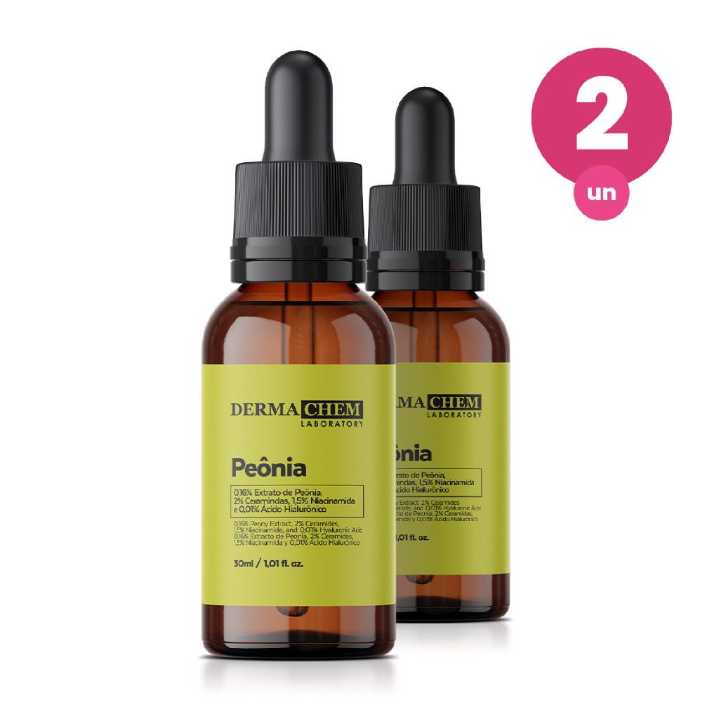 Kit 2 Sérum Iluminador Peônia 30ml Hidratante Efeito Antioxidante que Reduz Poros da Pele Dermachem em Oferta na Shopee