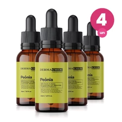 Kit 4 Sérum Iluminador Peônia 30ml Hidratante Efeito Antioxidante que Reduz Poros da Pele Dermachem