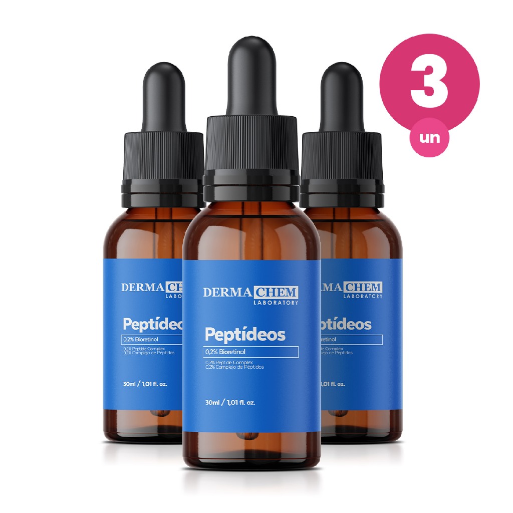 Kit 3 Sérum Anti Olheiras Peptídeos 30ml Efeito Lifiting Clareador Dermachem