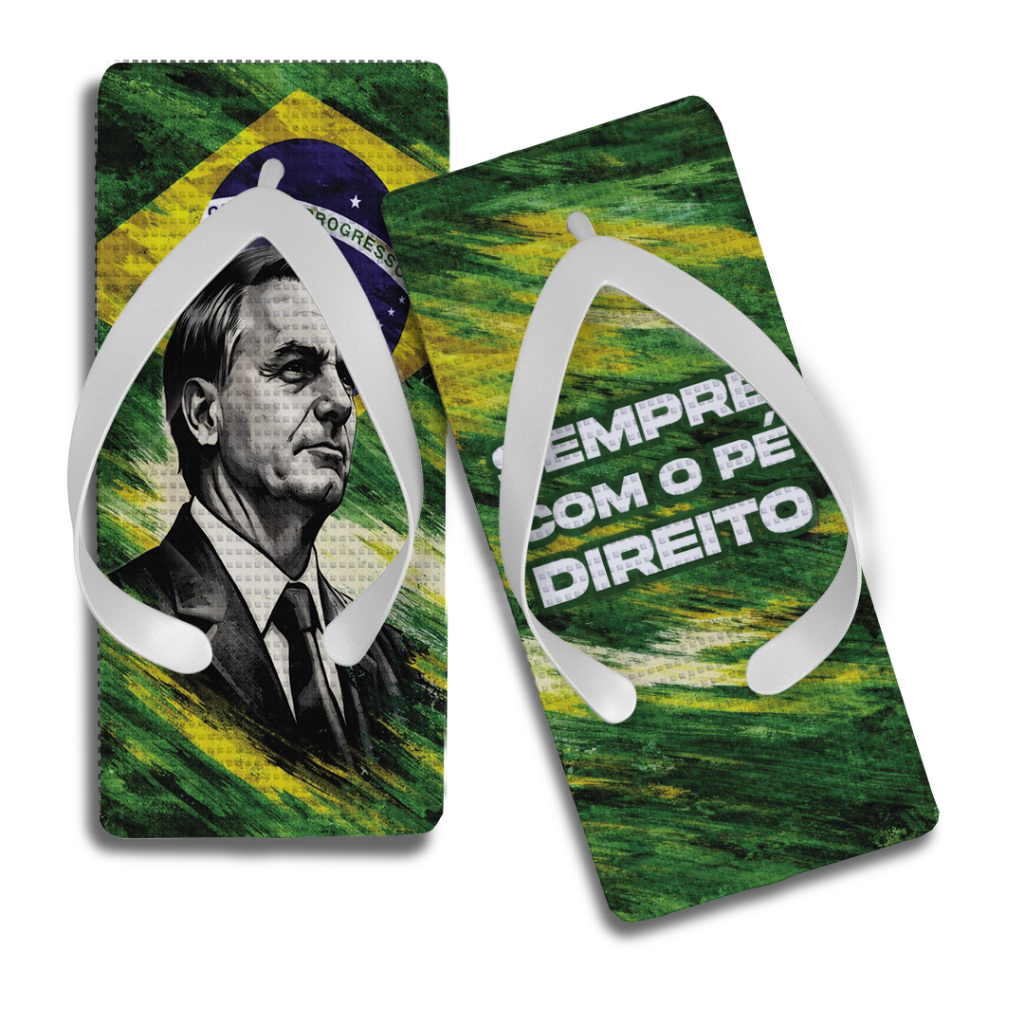 Chinelo Personalizado - Sempre com Pé direito em Oferta na Shopee