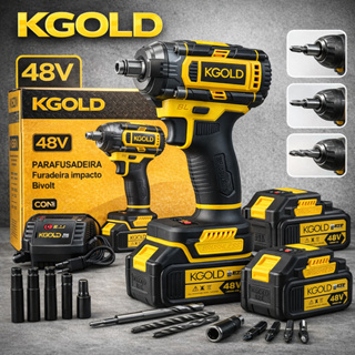 Chave de Impacto Profissional 48V,Alto Torque400N.M - Design Ergonômico, Bateria Lítio, Motor Sem Escovas em Oferta na Shopee