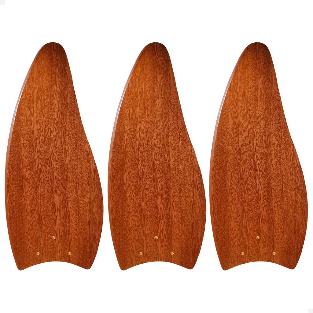 Kit 3 Hélices Pás Ventilador de Teto Venti-Delta Magnes Mogno Linha Elegance Marrom Folha