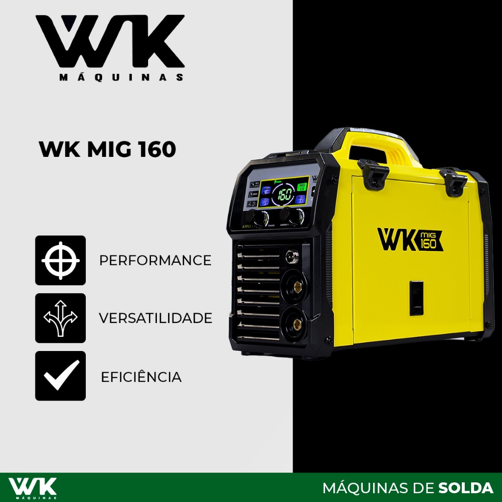 Máquina de Solda Multiprocesso WK MIG 160A Bivolt em Oferta na Shopee