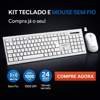 Kit Teclado e Mouse Sem Fio 2.4GHz Branco USB Plug & Play p/ PC Notebook Smart TV Alta Precisão em Oferta na Shopee