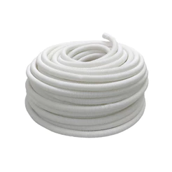 Mangueira Plástica Corrugada para Dreno Ar Condicionado Split Diâmetro16mm Branca - Rolo 50m