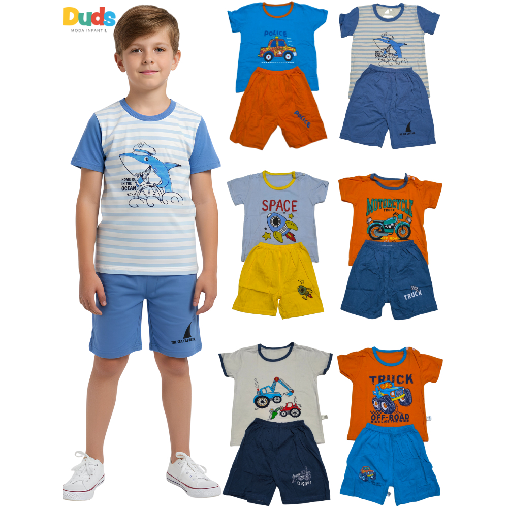 Roupa Infantil para Menino Conjunto Camiseta e Short Verão Fresquinho Escolha o Modelo em Oferta na Shopee