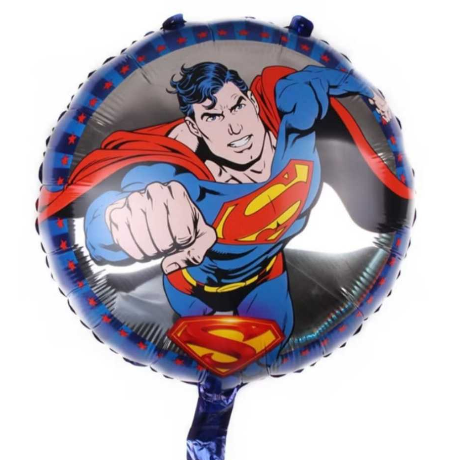 KIT BALÕES METALIZADOS SUPER-MAN SUPER HOMEM SUPER HÉROI