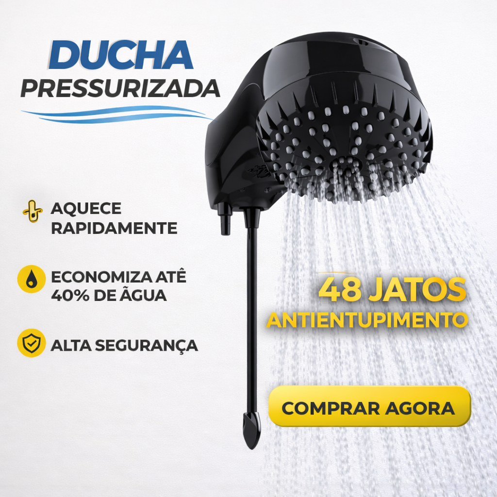 Chuveiro Elétrico Preto Black Piano Sintex Top Banho 127V 5500W