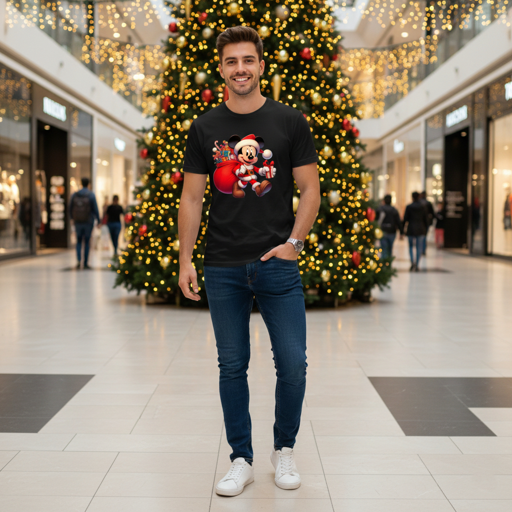 Camiseta Estampada Personagem Natal 100% Algodão Blusa Masculina Feminina Infantil Premium Natalino