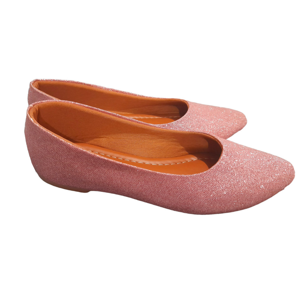 Sapatilha Rosa Glitter Bico Fino Sapato Feminino Conforto e Qualidade | 23 ao 42