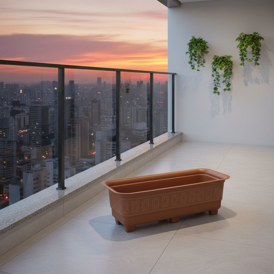 kit 6 jardineira floreira vaso 6 litros terracota horta em casa jardim varanda flores plantas em Oferta na Shopee