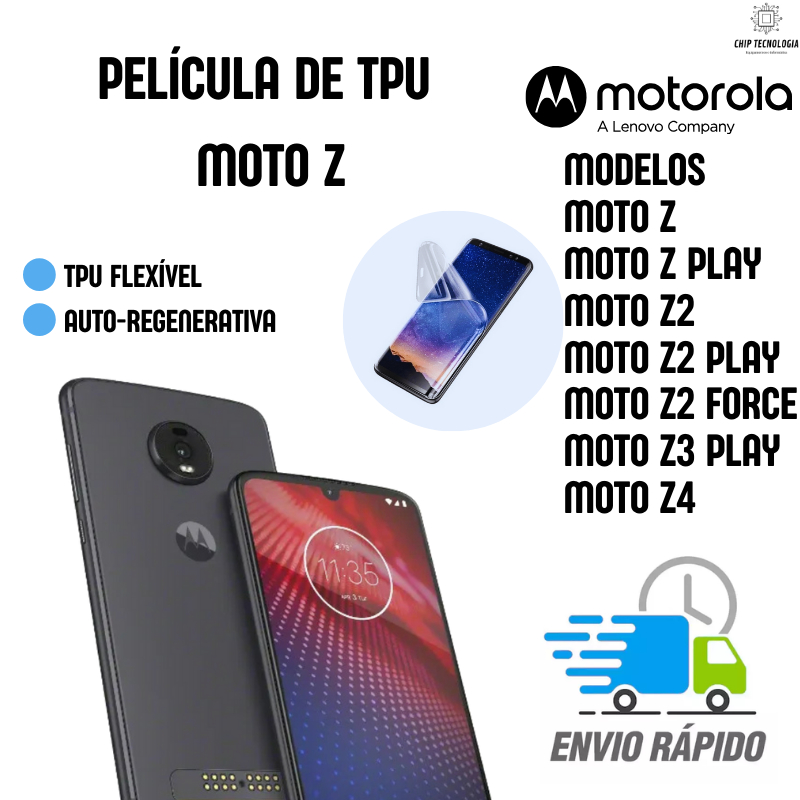 Película TPU Motorola Moto Z Flexível Auto-Regenerativa Z ao Z4