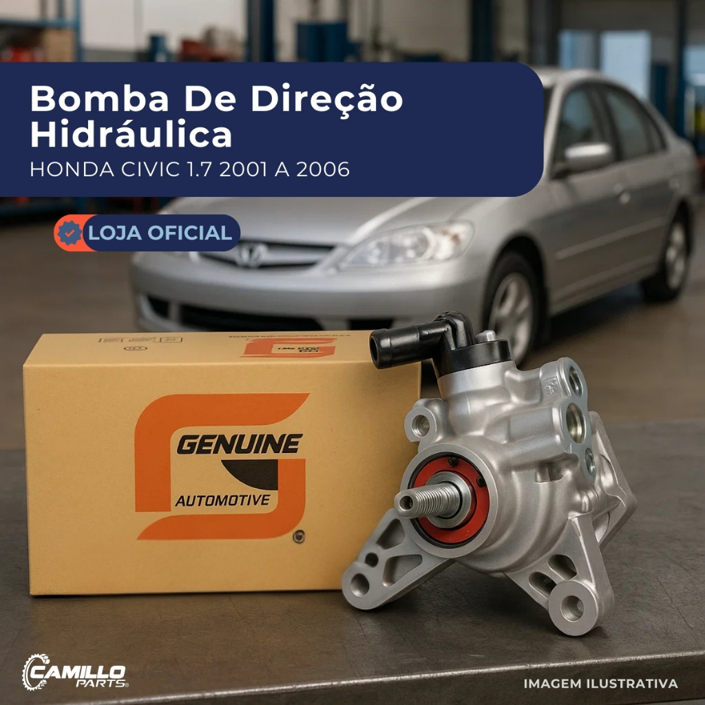 Bomba Direcao Hidraulica Honda Civic 17 Nova Alta Performance Sistema Direcao 2001 2006
