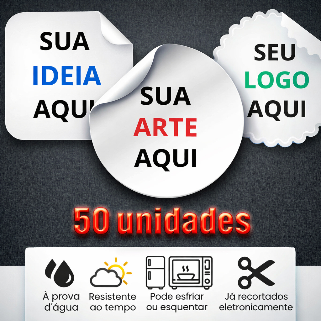 Adesivos Personalizados Redondo Vinil - Logo, Marca e Eventos