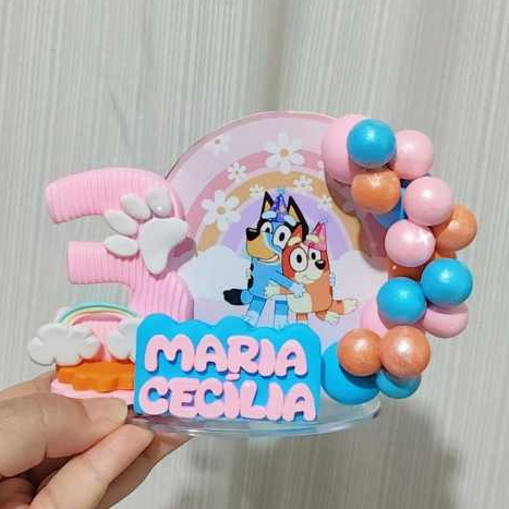 Vela de aniversário Bluey E Bingo Menina/ Festa cenário Bluey E Bingo Menina em Oferta na Shopee