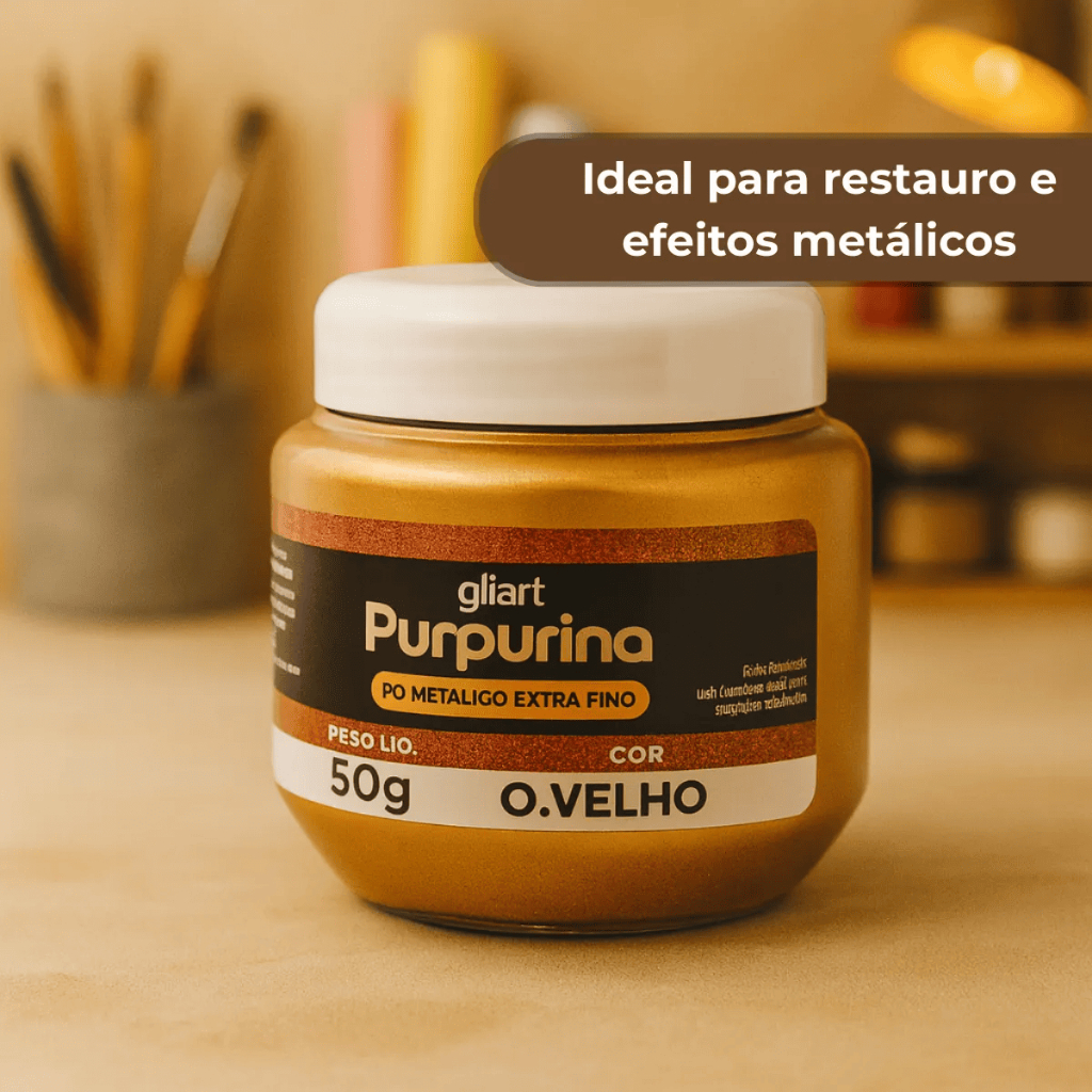 Purpurina Gliart 50g Pó Metálico Extra Fino para Artesanato Decoração Customização Trabalhos Manuais em Oferta na Shopee