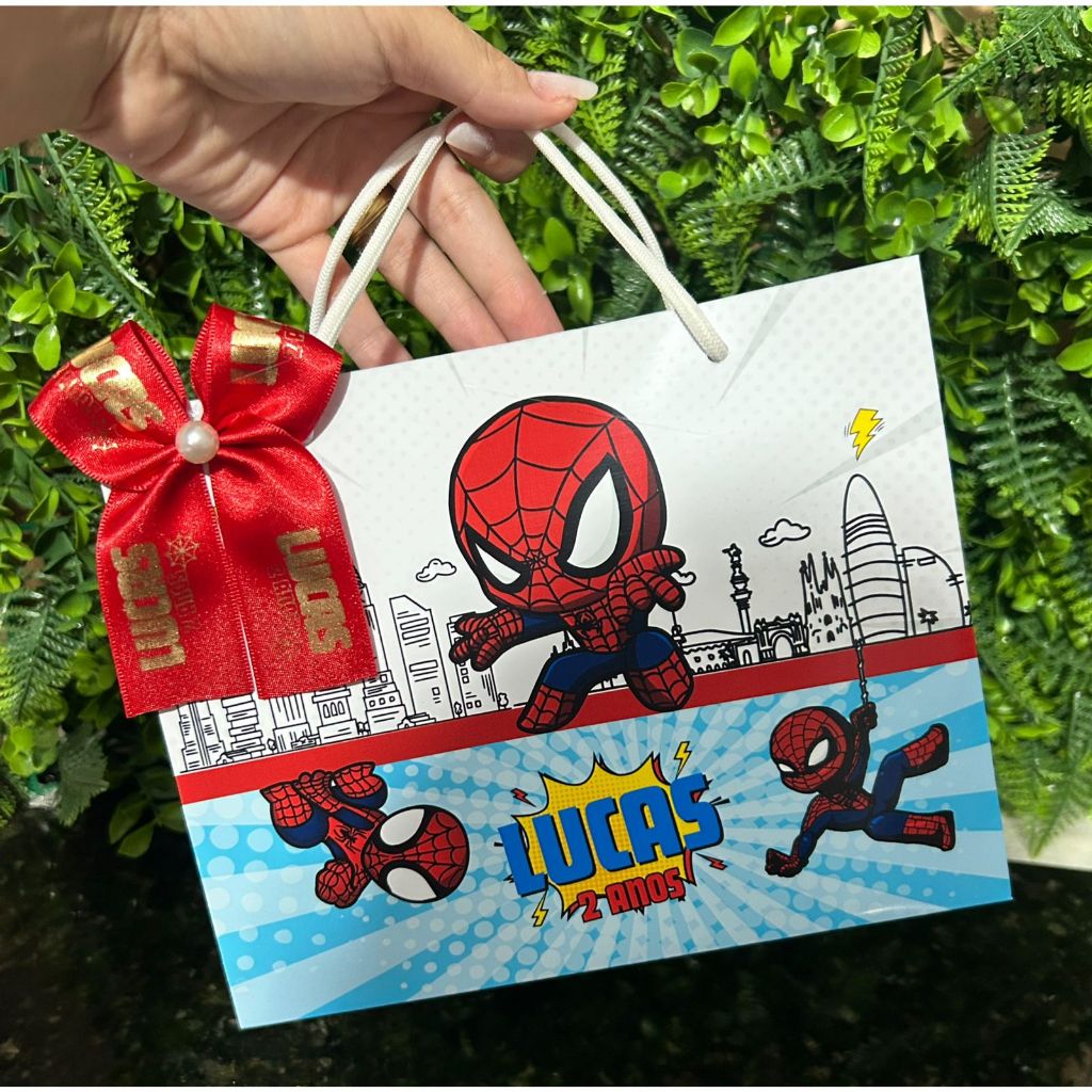 Sacolinha Surpresa Personalizada Homem Aranha Baby Cute  | Lembrancinhas | Festa Aniversário | Lancheirinha