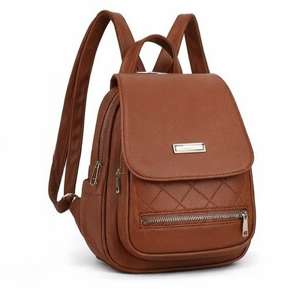 Mochila Bolsa Feminina Media Couro Sintético Para Viagem Passeio C-12