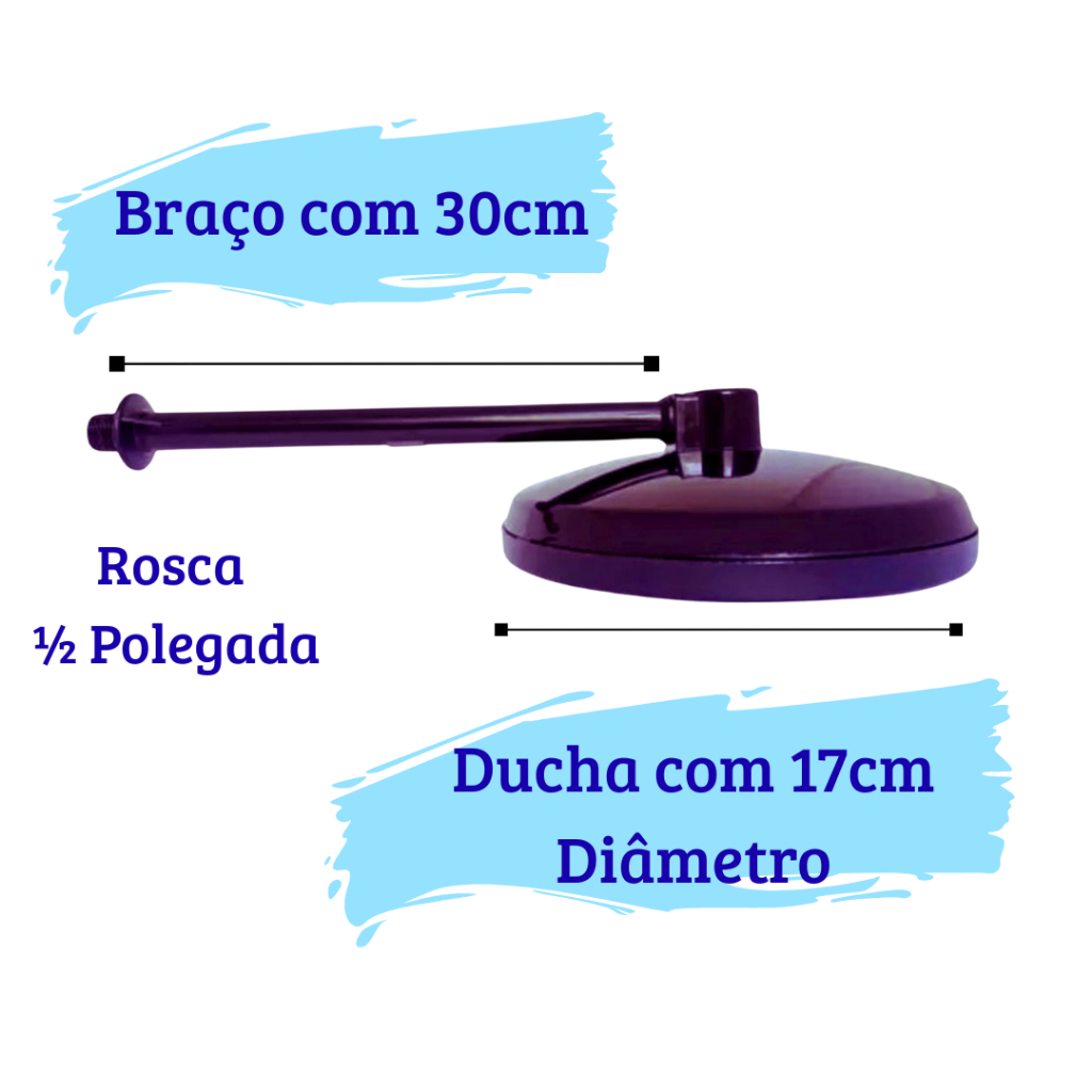 Chuveiro Para Banheiro Preto Ducha Fria 17cm Piscina Área Externa