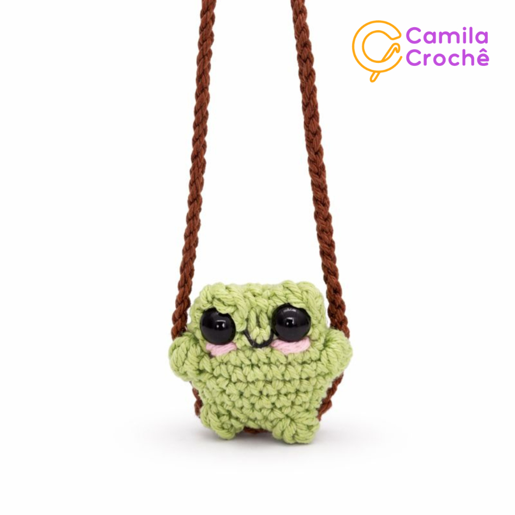 Sapinho para Espelho Retrovisor Amigurumi Crochê Artesanato