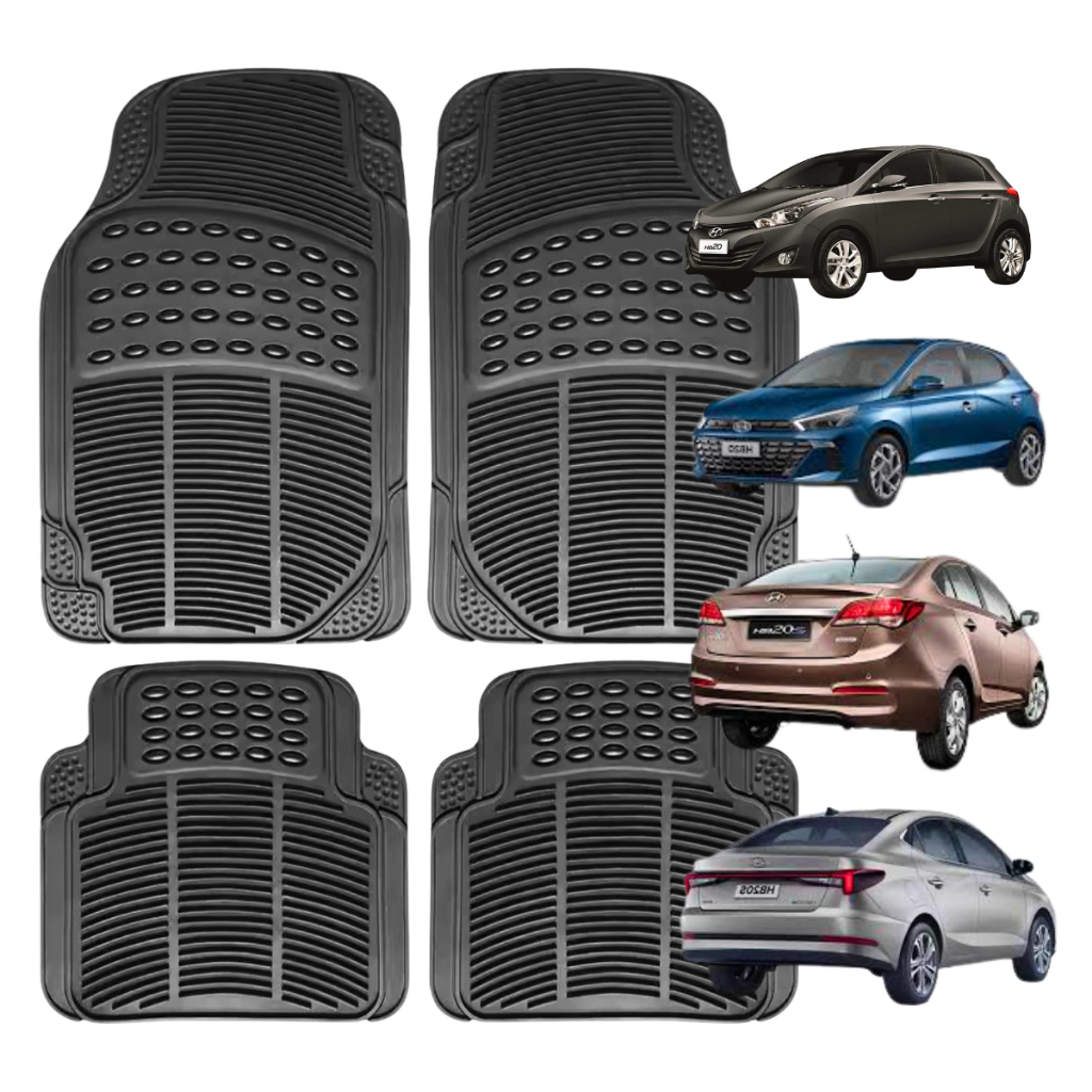 Tapete Borracha Automotivo Antiderrapante Hyundai HB20 Hatch HB20S Creta IX35 Tucson 2012 >