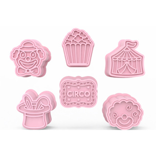Ejetor Tema Circo Para Modelar Massas, Doces e Brigadeiros 6 pçs em Oferta na Shopee