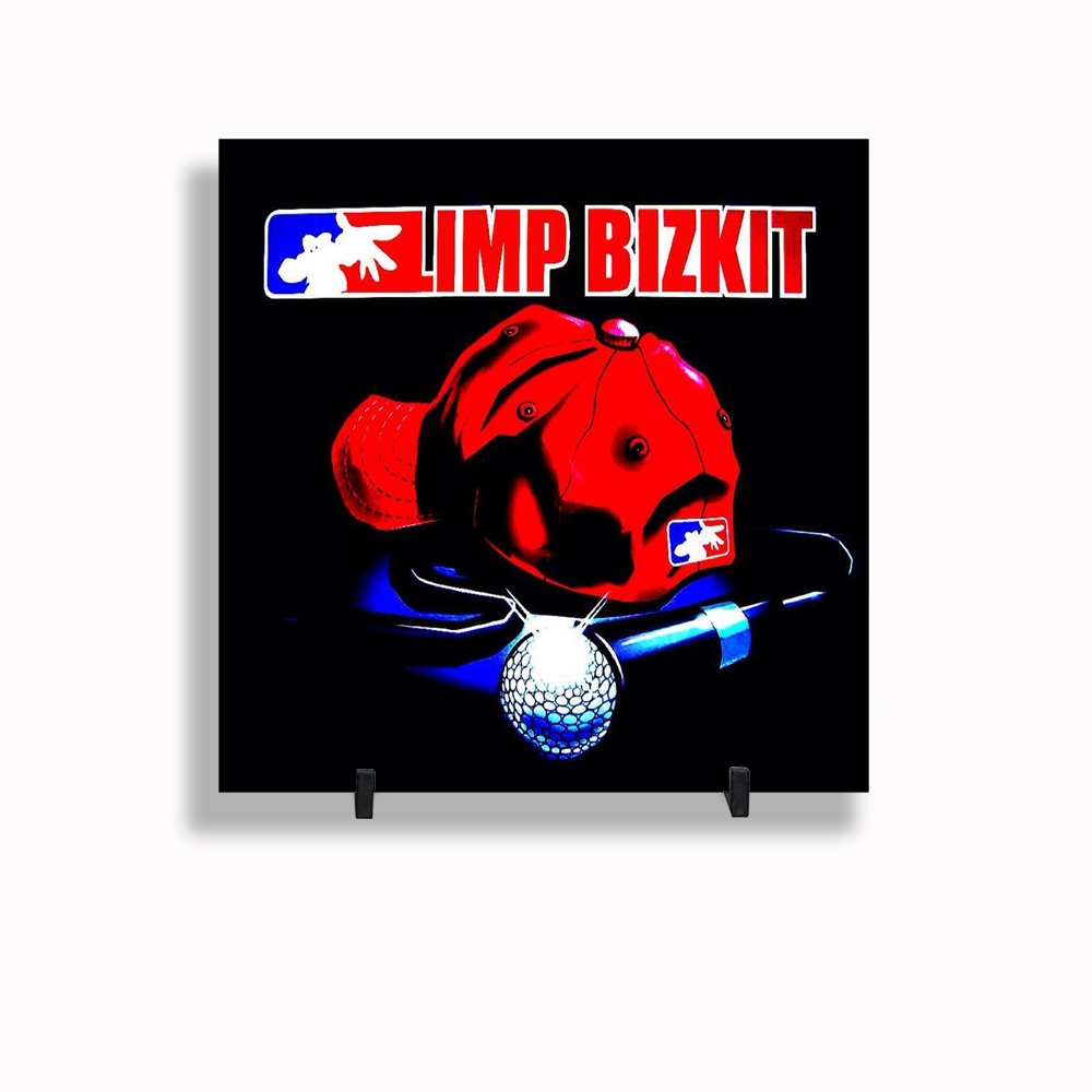 Quadro Azulejo Personalizado de Cerâmica 15 x 15 cm e Suporte Limp Bizkit Banda de Rock MOD 03