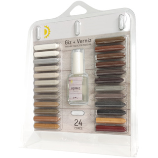 Giz Tira Risco 24 Cores Verniz Brilhante Designer Interiores em Oferta na Shopee