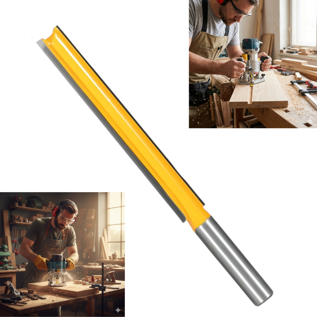 Fresa reta extra longa 76mm grande p/ MDF / Madeira c/ haste 8mm em Oferta na Shopee