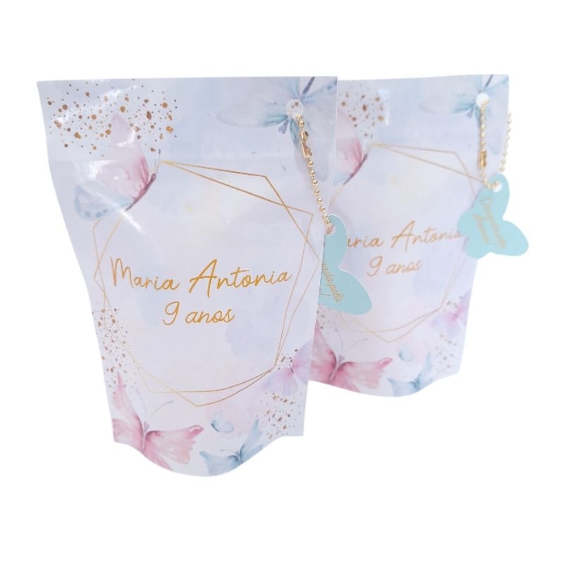 Saquinho Zip Lock Personalizado Borboletas I Lembrancinhas Sacolinha Surpresa Personalizados Decoração