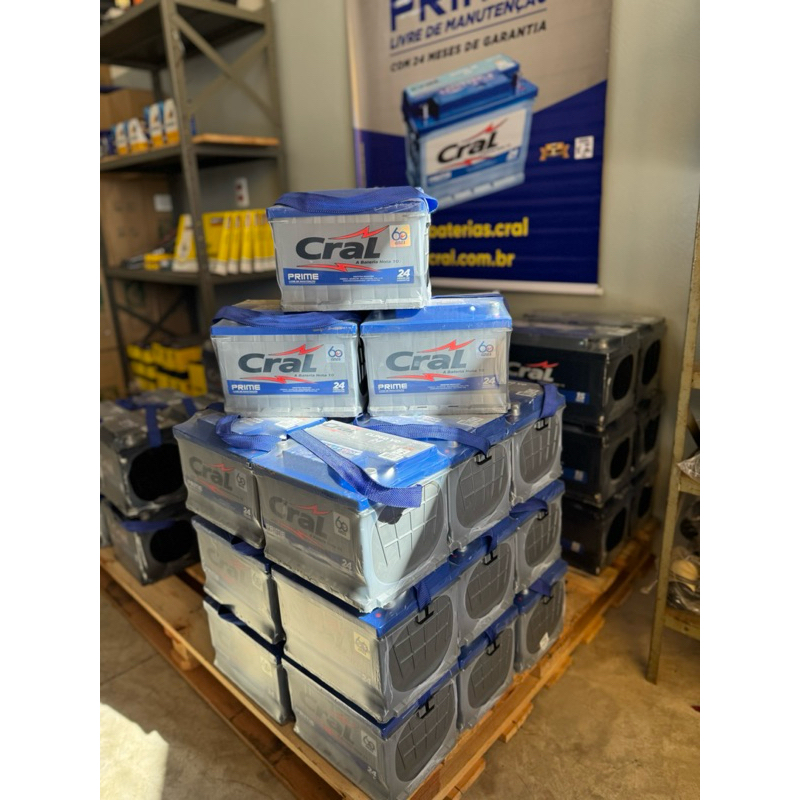 Bateria Cral 60 Amperes - sem troca - 2 anos de garantia