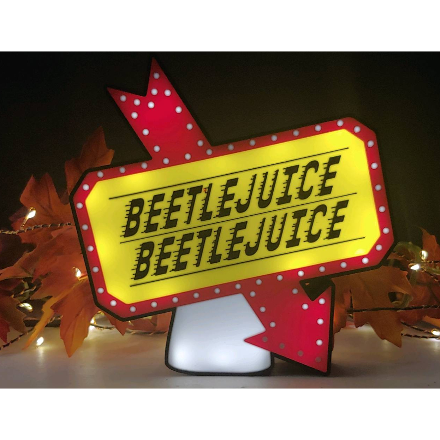 Luminária Decorativa Beetlejuice Light Boz Luz Personalziada Neon em 3D